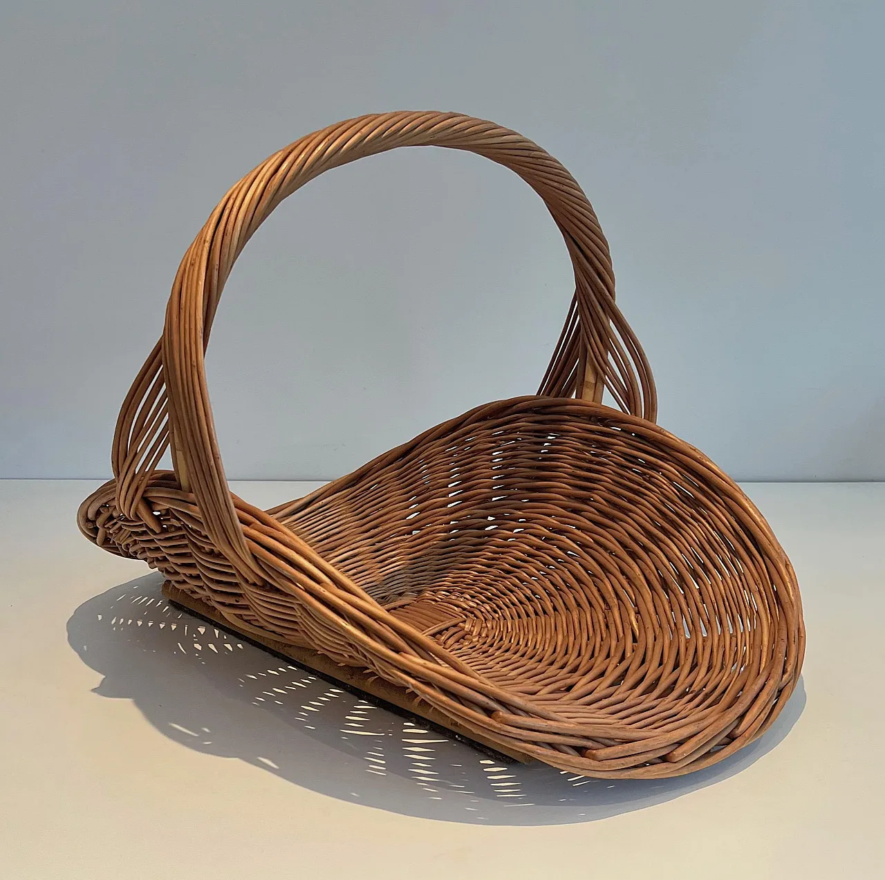 Porta ceppi in rattan, anni '70 13