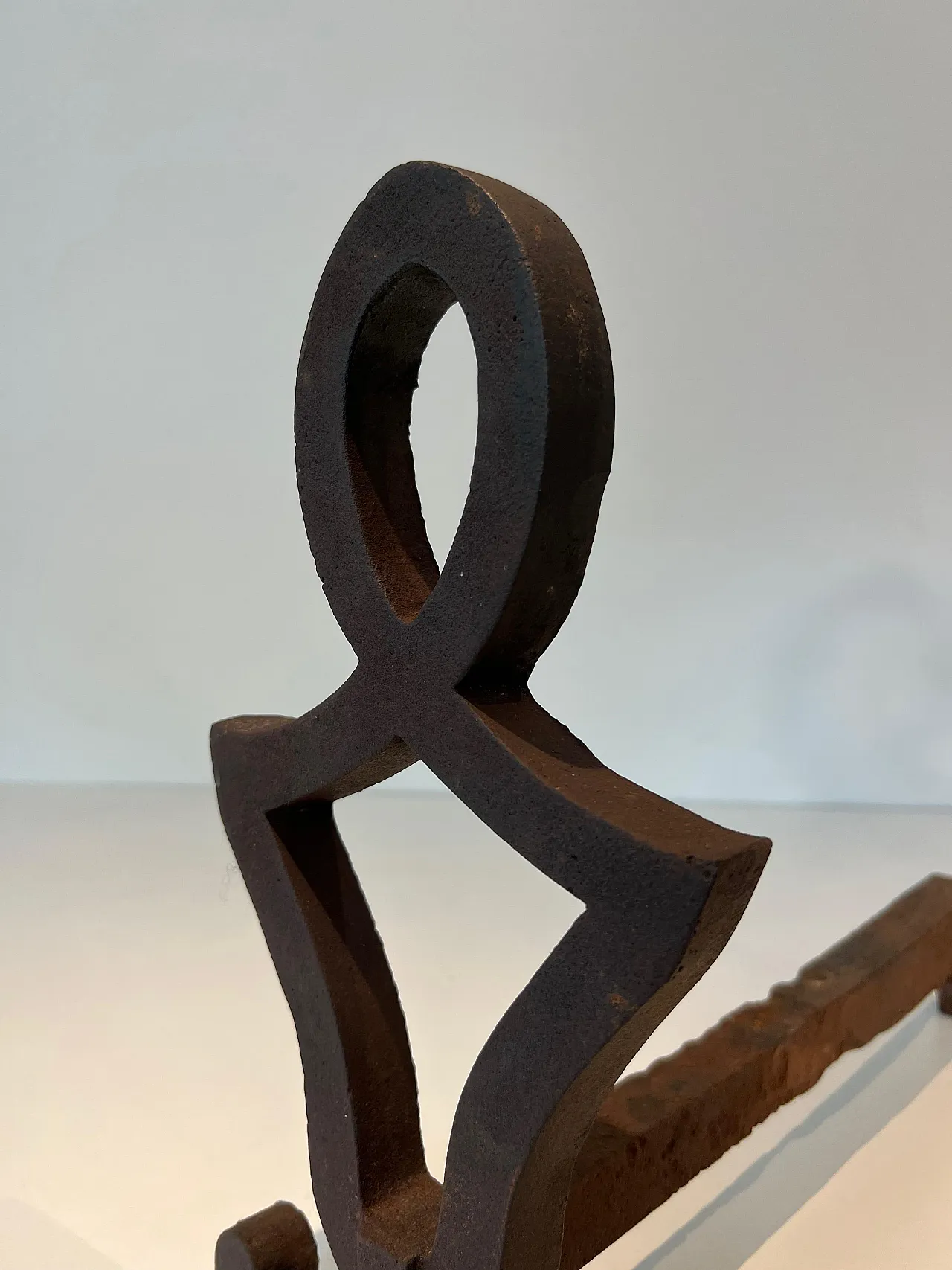 Coppia di androni in ghisa e ferro battuto di Raymond Subes, anni '40 7