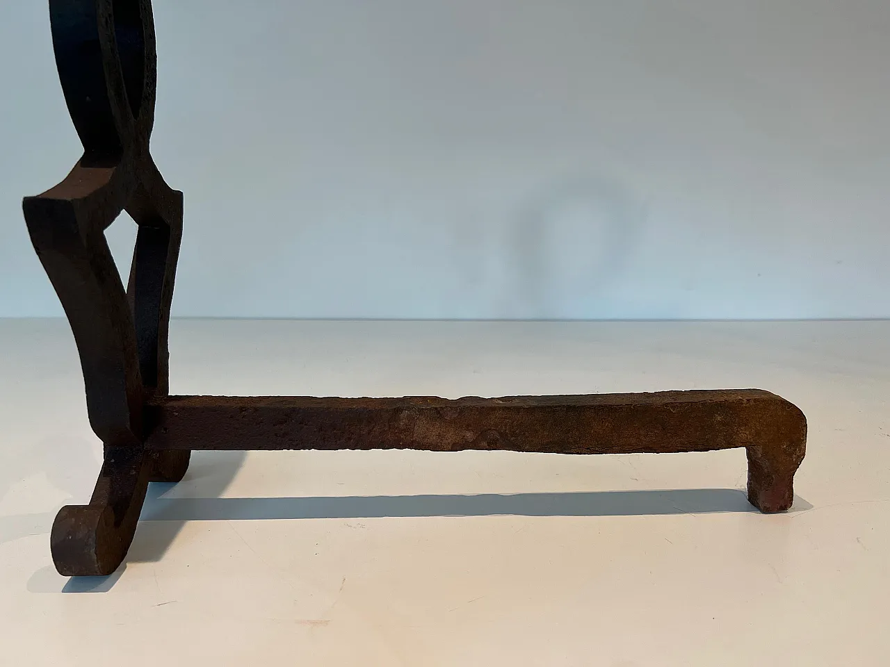 Coppia di androni in ghisa e ferro battuto di Raymond Subes, anni '40 9