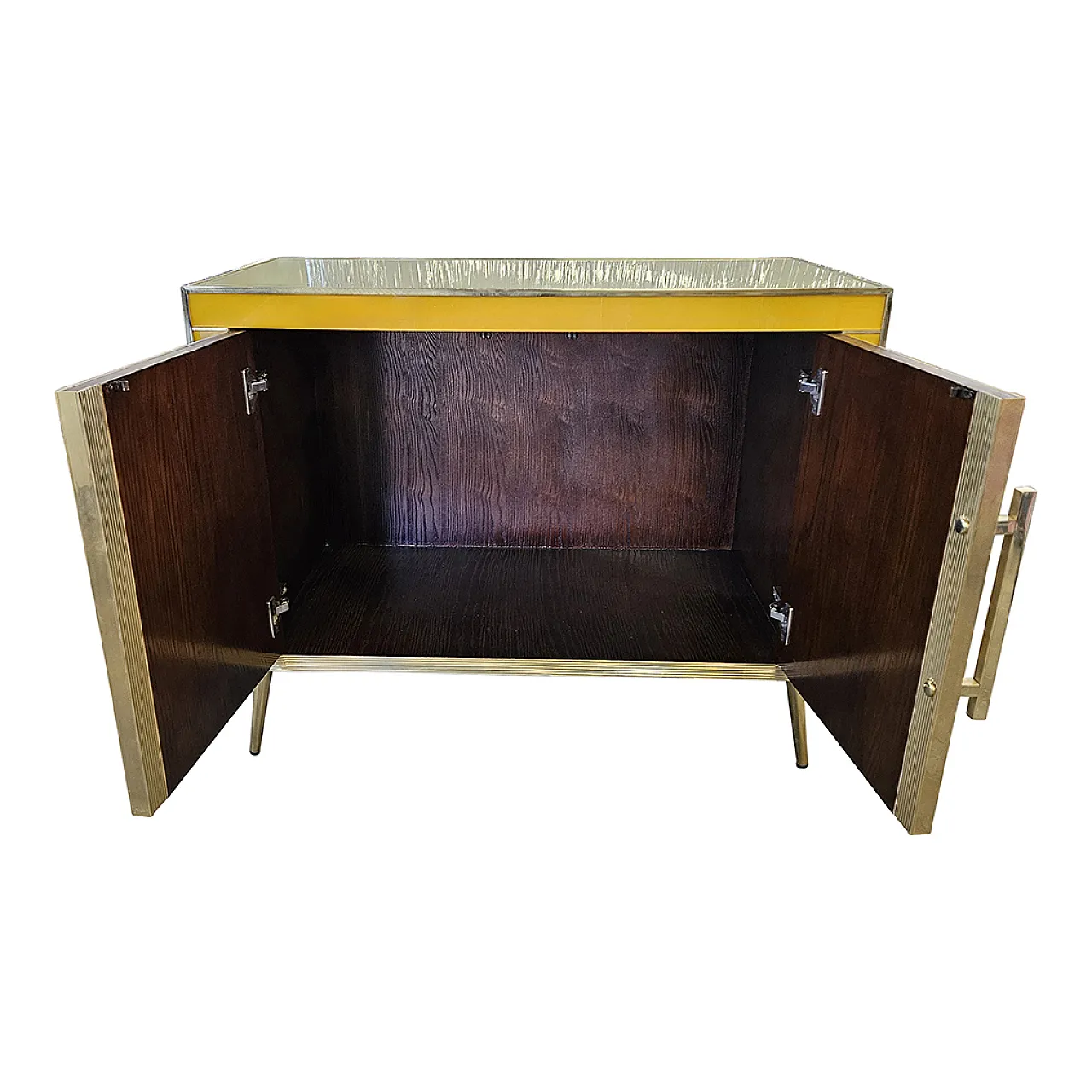 Two colored glass doors sideboard, 1990s 7