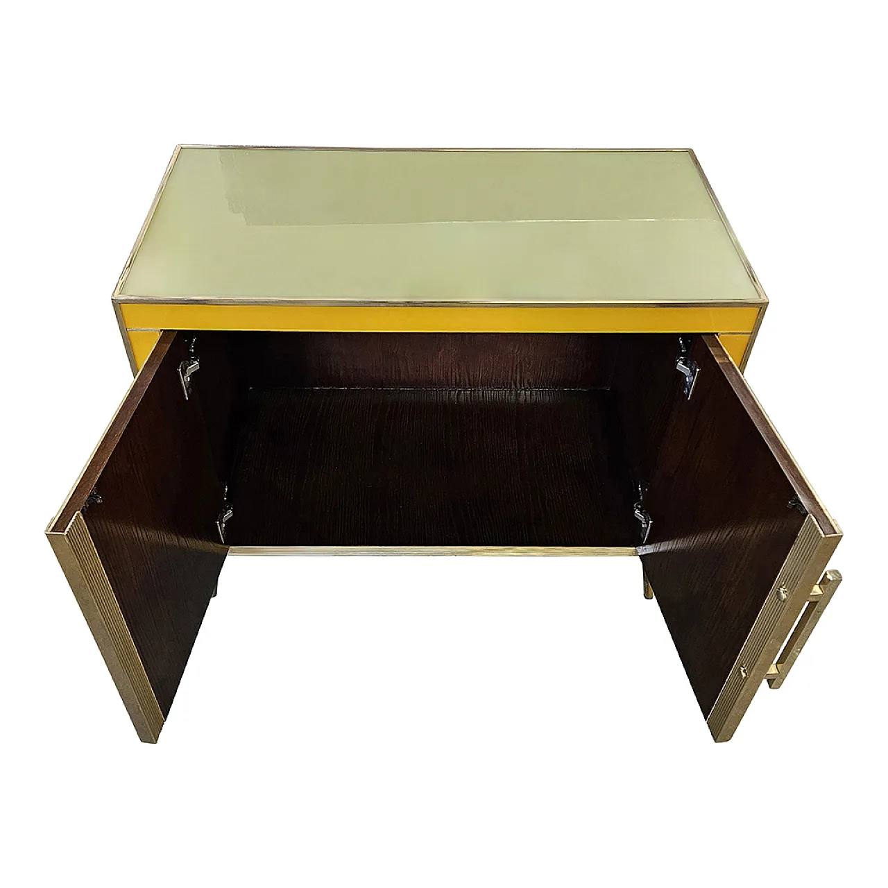 Two colored glass doors sideboard, 1990s 8