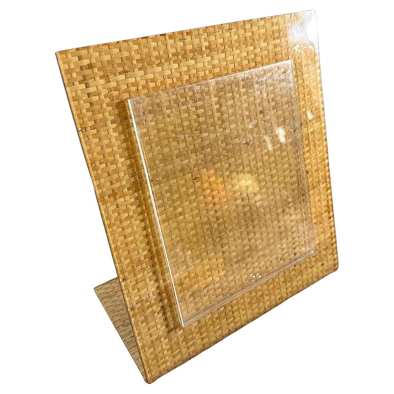 Cornice in vimini e plexiglass di Christian Dior Home Style, anni '70 1