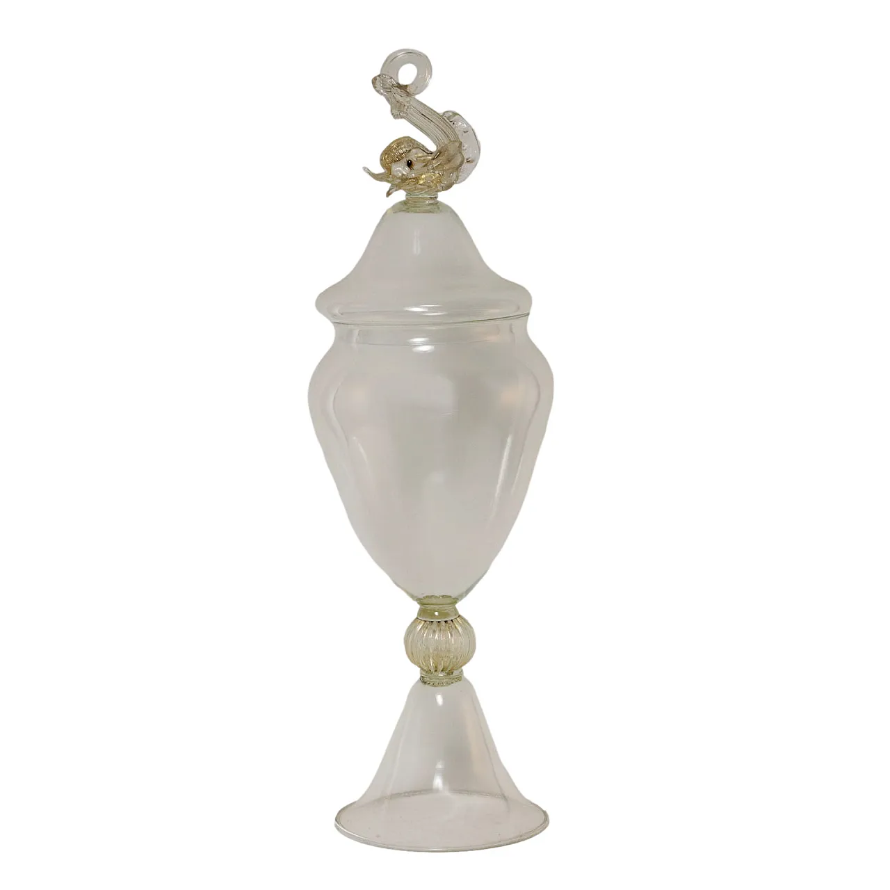 Vaso in vetro di Murano con coperchio, anni '30 1