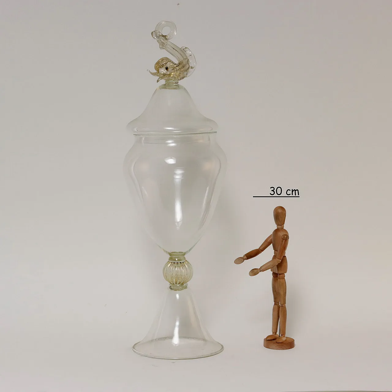 Vaso in vetro di Murano con coperchio, anni '30 2