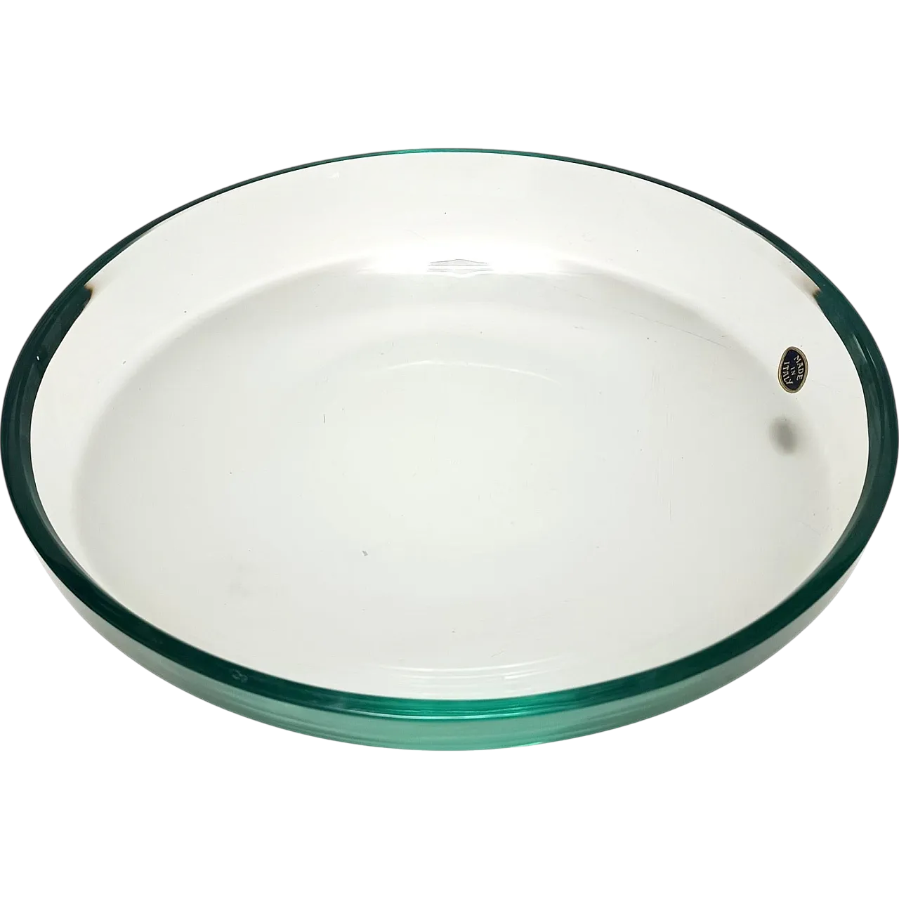 Thick glass centerpiece inFontana Arte style, 60s 9