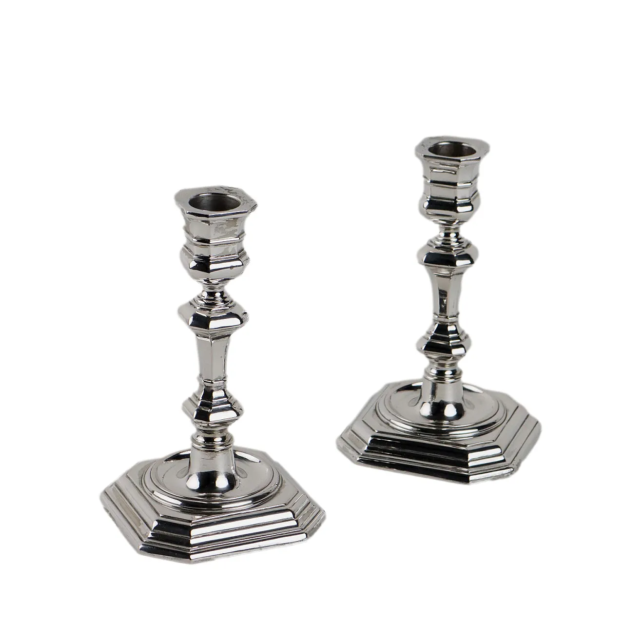 Pair of silver candlesticks Ricci Alessandria, 20th century 1