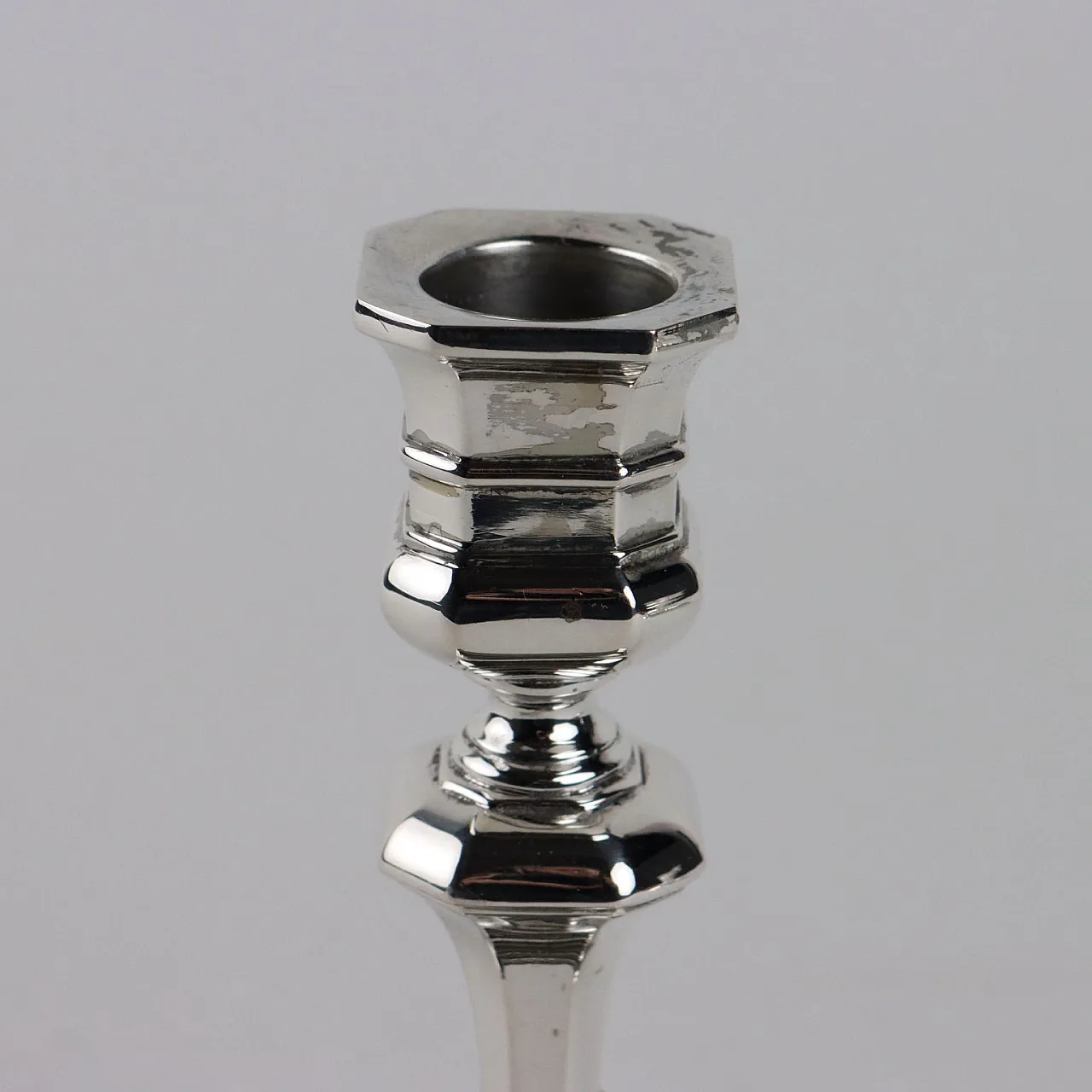 Pair of silver candlesticks Ricci Alessandria, 20th century 3