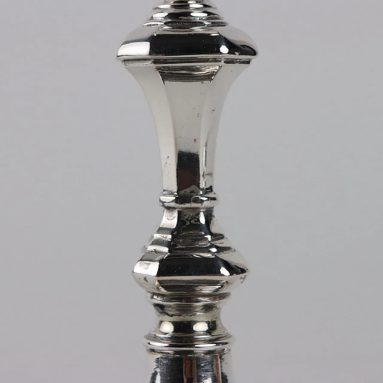 Pair of silver candlesticks Ricci Alessandria, 20th century 4