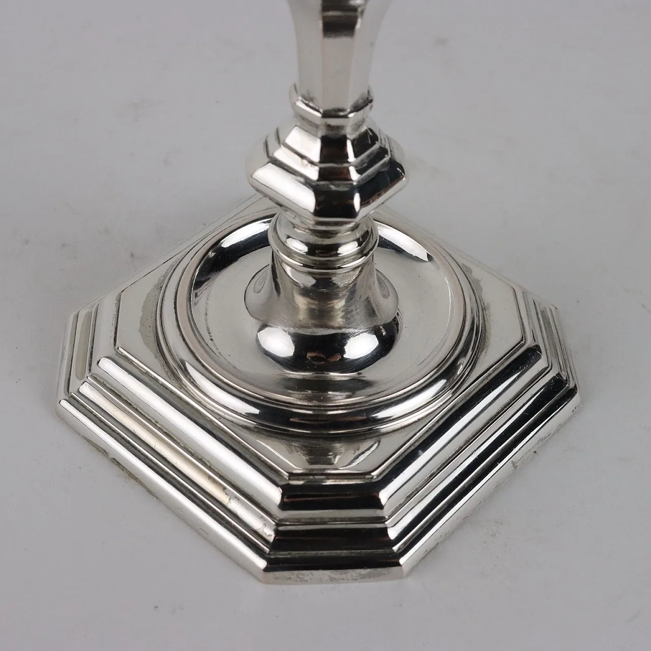 Pair of silver candlesticks Ricci Alessandria, 20th century 5