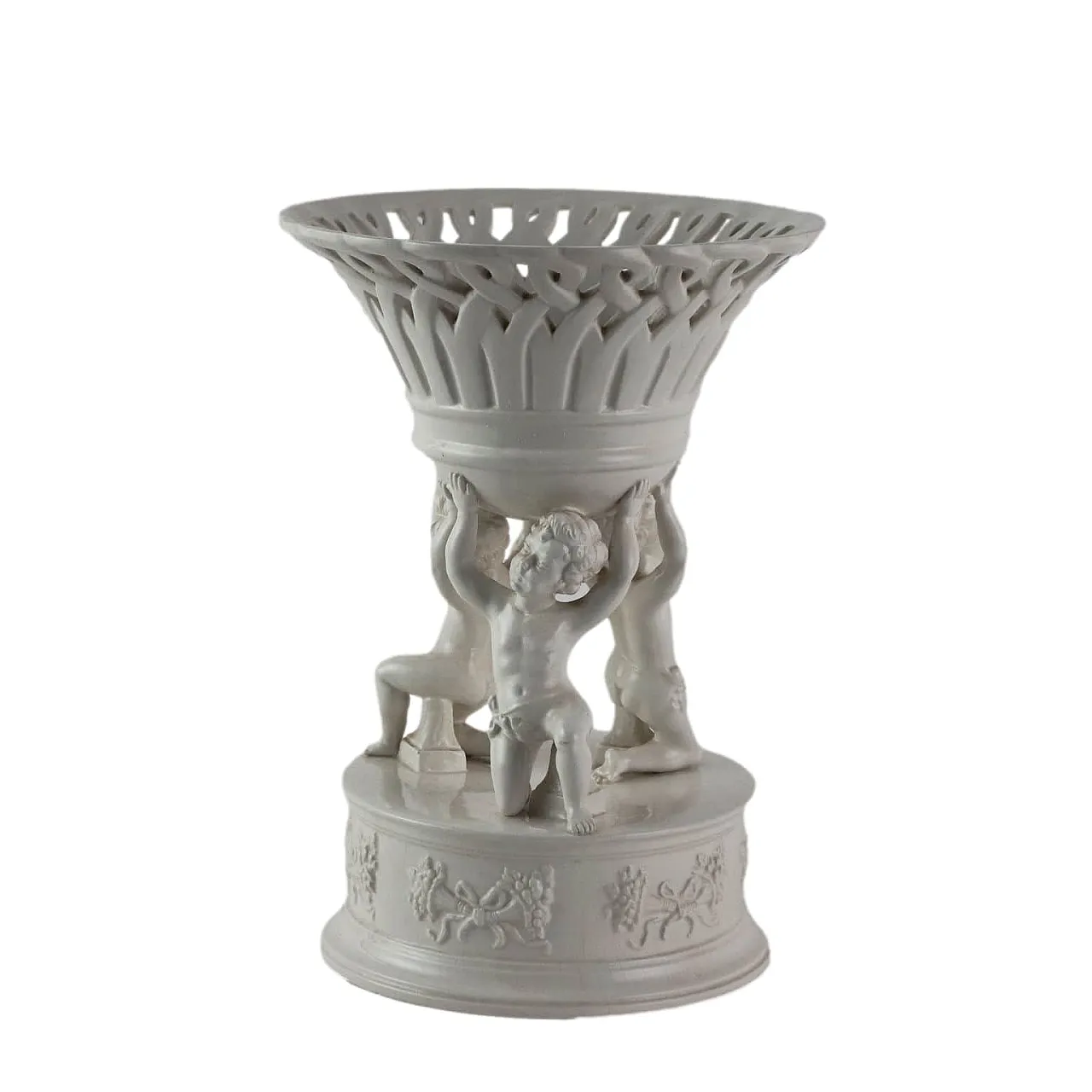 Centrotavola in ceramica bianca, '900 1