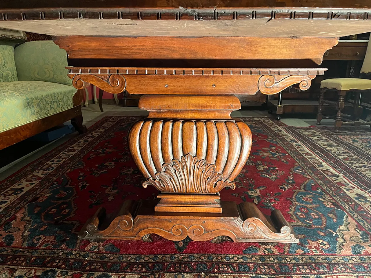 Tavolo asso di coppe in noce lungo 3 metri 3