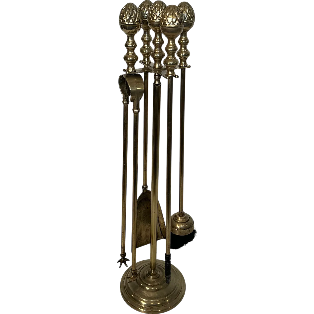 Brass pineapple fireplace tools, 1970s 21