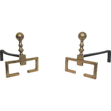 Coppia di candelabri in ottone in stile neoclassico, '900