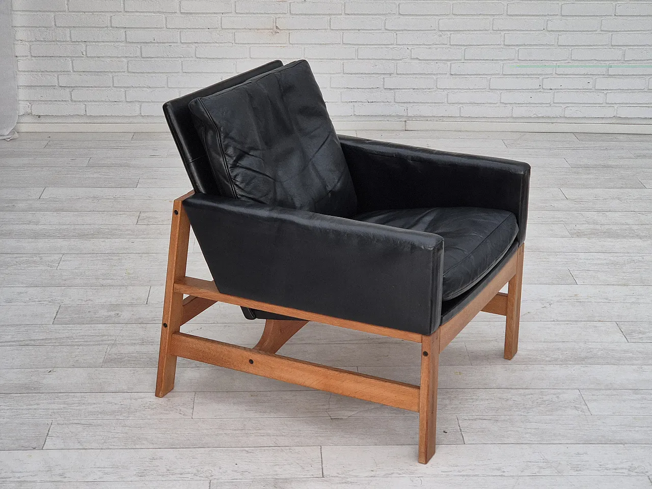 Danish lounge chair in leather, 60s, 2