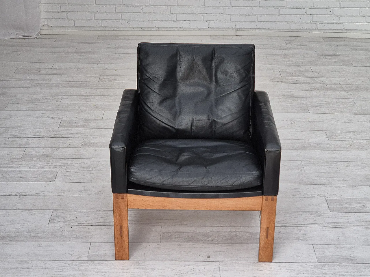 Danish lounge chair in leather, 60s, 6