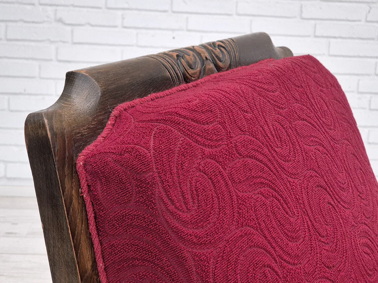 Danish relax armchair in oak wood, 60s 6