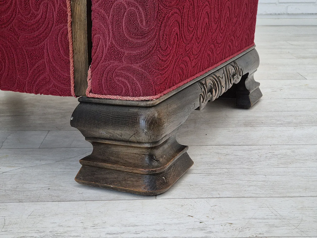 Danish relax armchair in oak wood, 60s 10