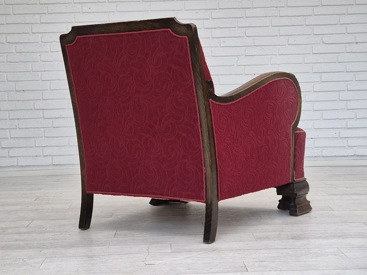 Danish relax armchair in oak wood, 60s 14