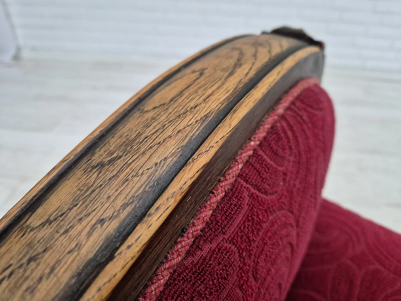 Danish relax armchair in oak wood, 60s 16