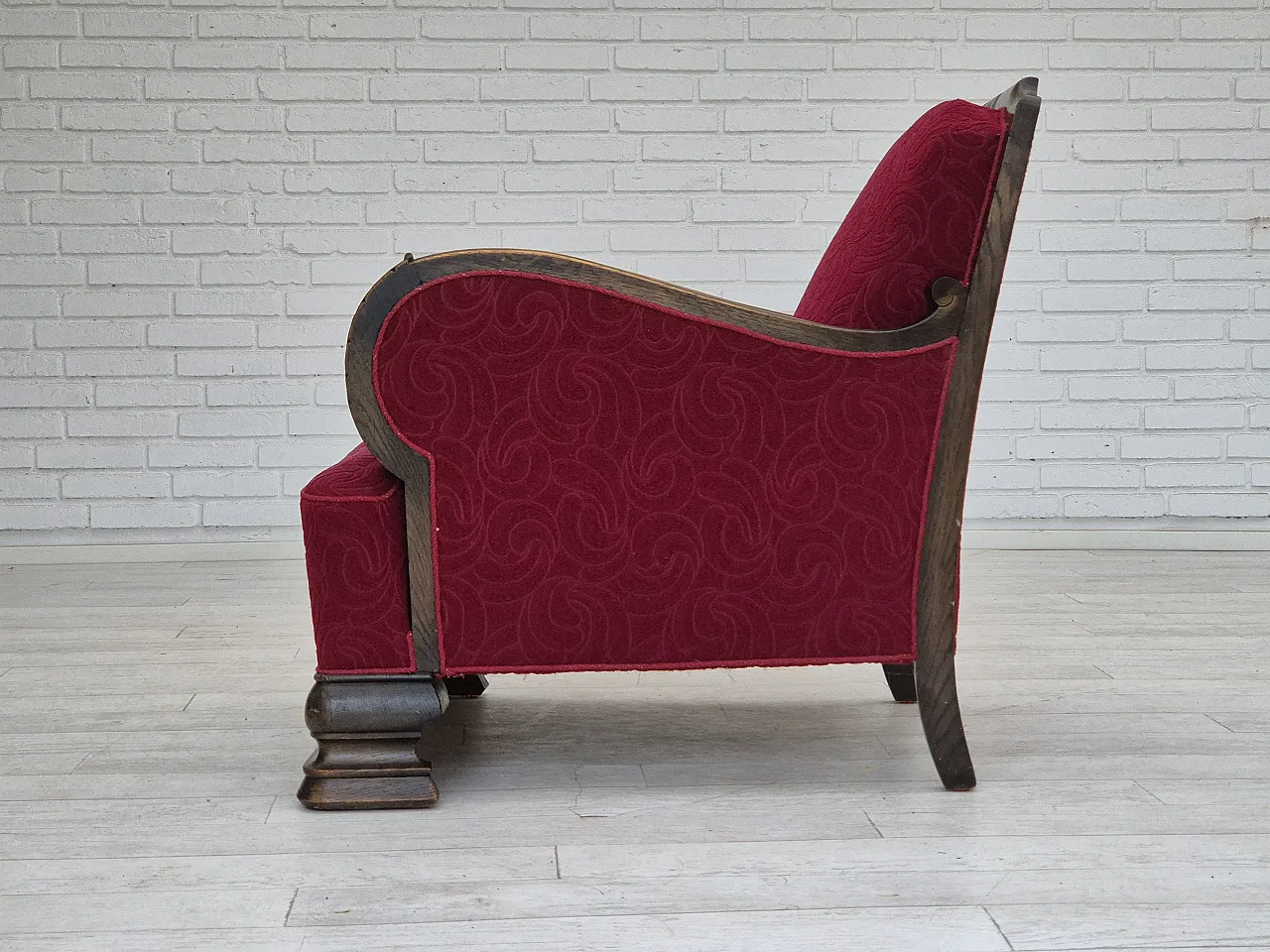 Danish relax armchair in oak wood, 60s 19