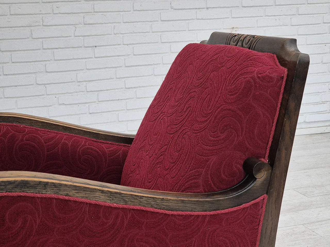 Danish relax armchair in oak wood, 60s 21