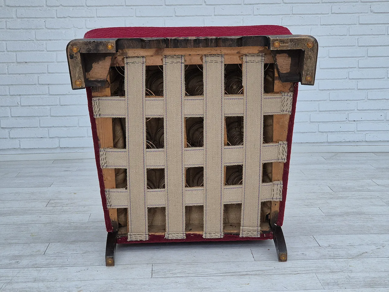 Danish relax armchair in oak wood, 60s 24