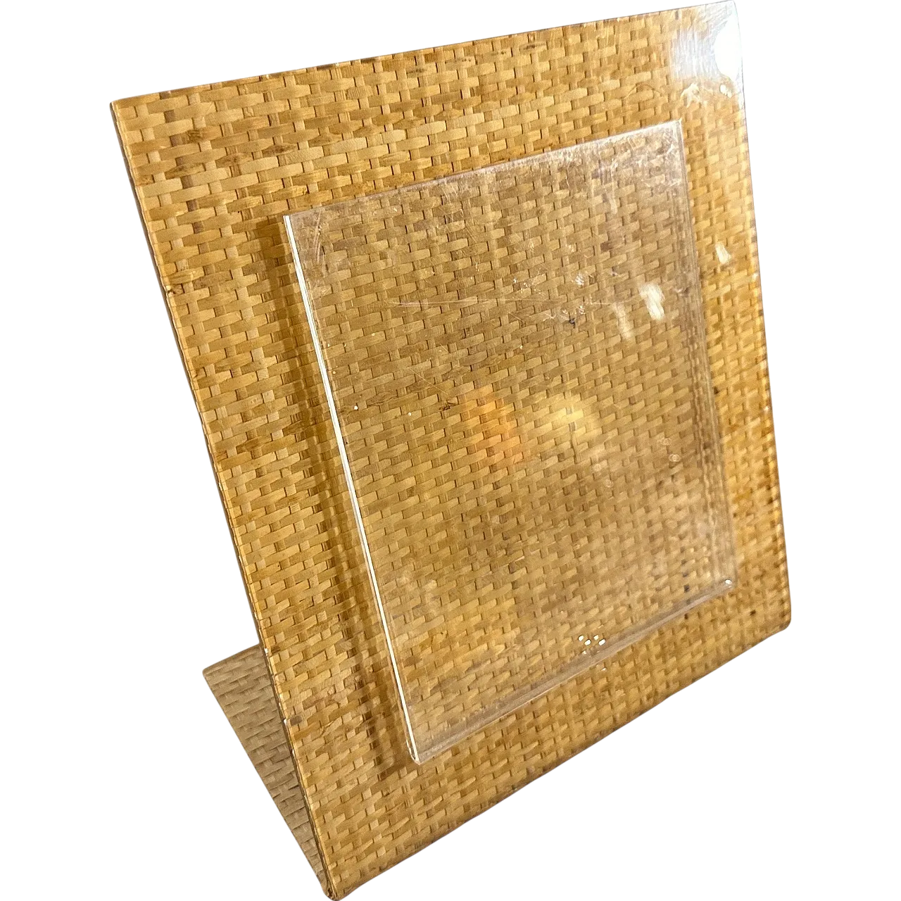 Cornice in vimini e plexiglass di Christian Dior Home Style, anni '70 12