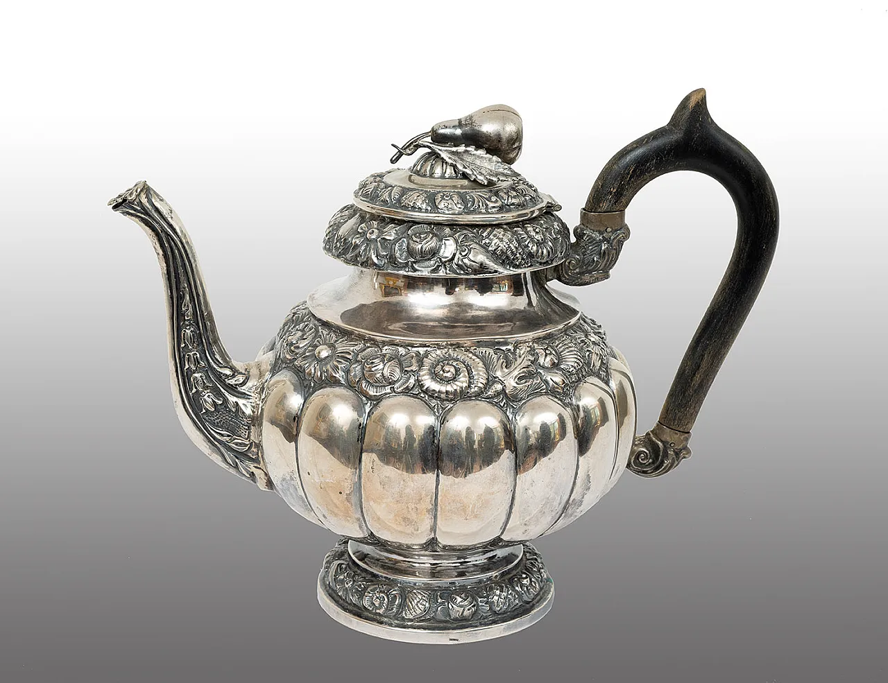 Caffettiera Luigi Filippo Napoletana in Argento sbalzato, '800 1
