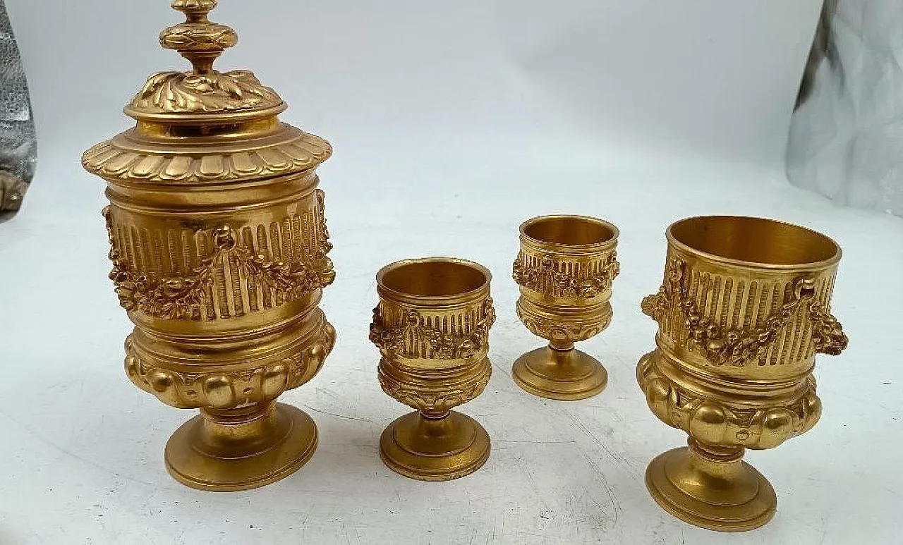 Calamaio in bronzo dorato al mercurio Napoleone III, '800 3