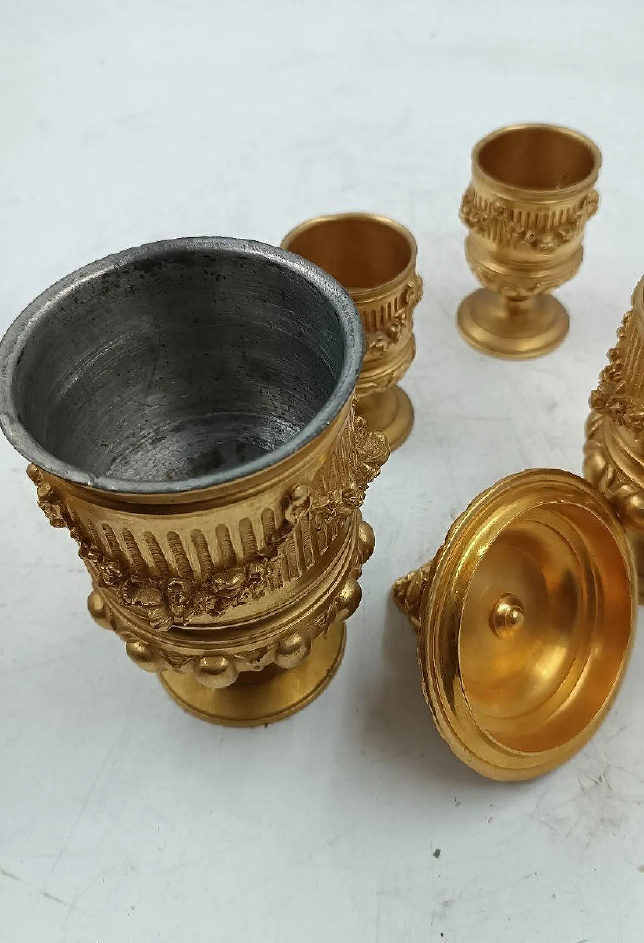 Calamaio in bronzo dorato al mercurio Napoleone III, '800 8