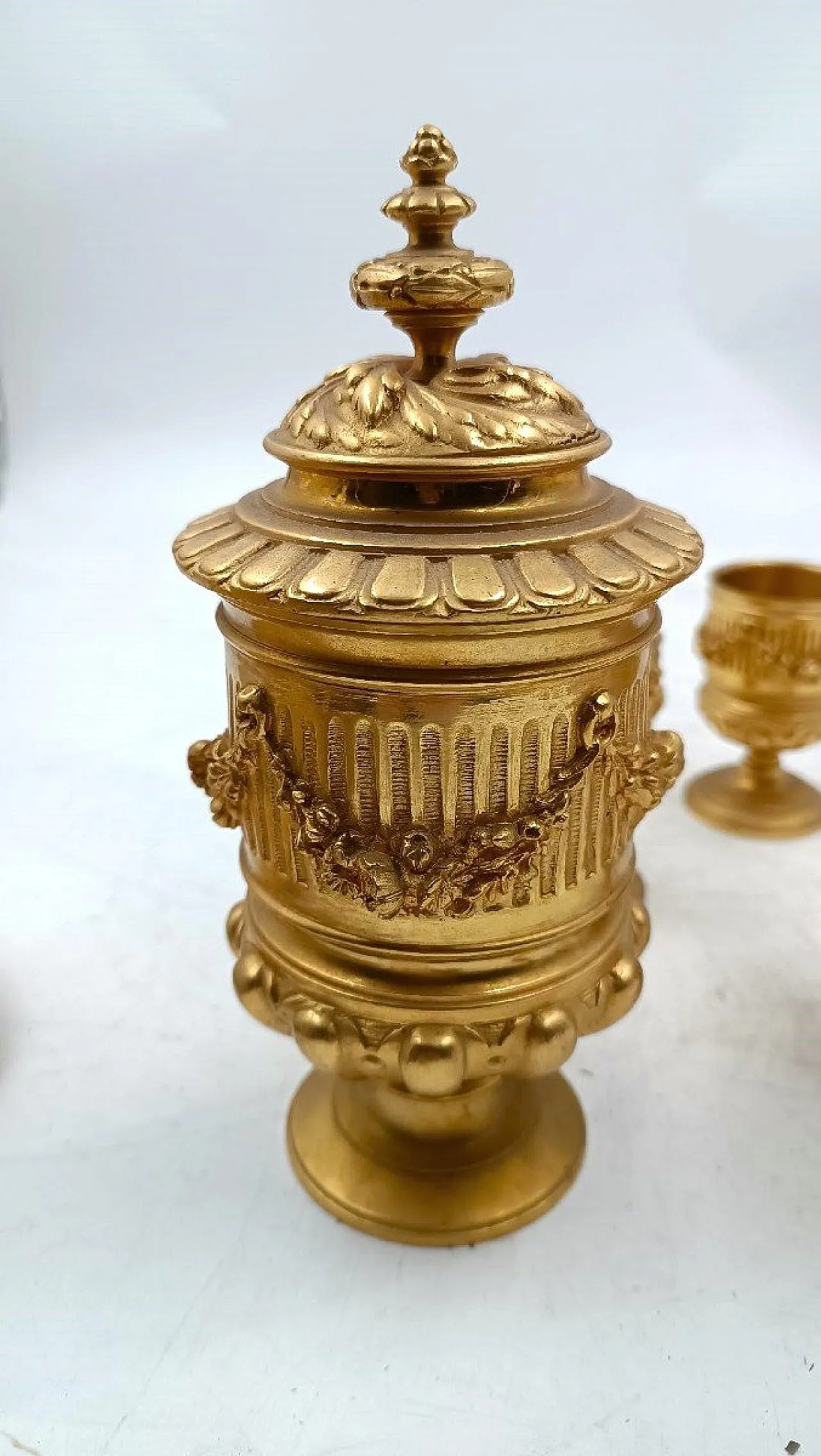 Calamaio in bronzo dorato al mercurio Napoleone III, '800 10