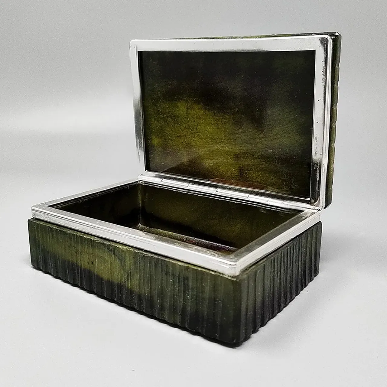 Green alabaster smoking accessories by Romano Bianchi, 1960s 5
