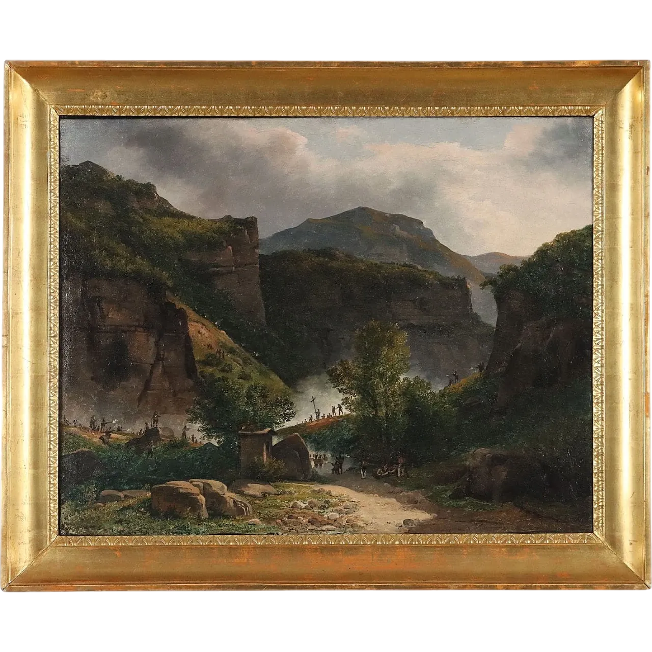 Historical subject, painting by Giuseppe Canella, 19th century 11