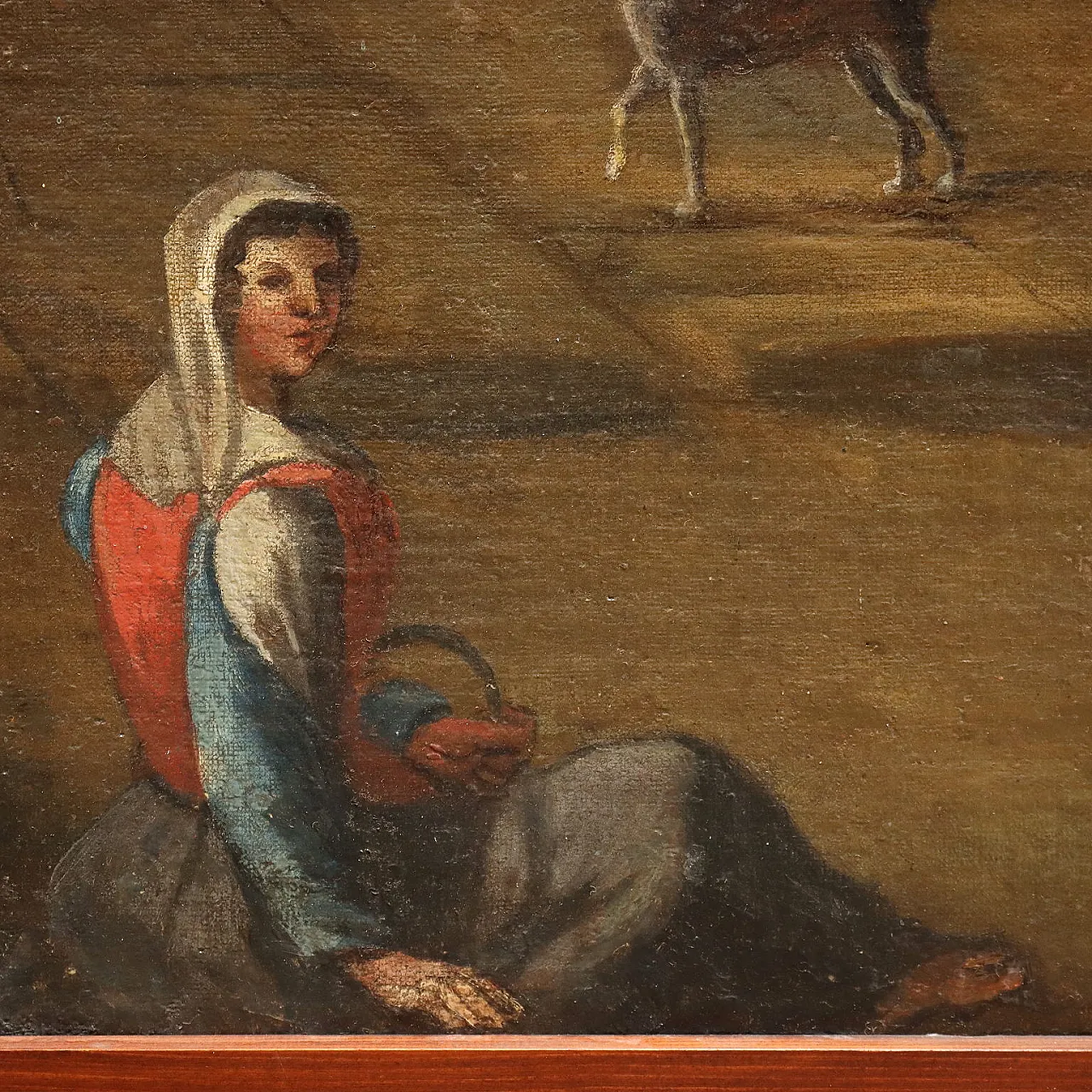 Landscape with architecture & characters, oil on canvas, 17th century 9
