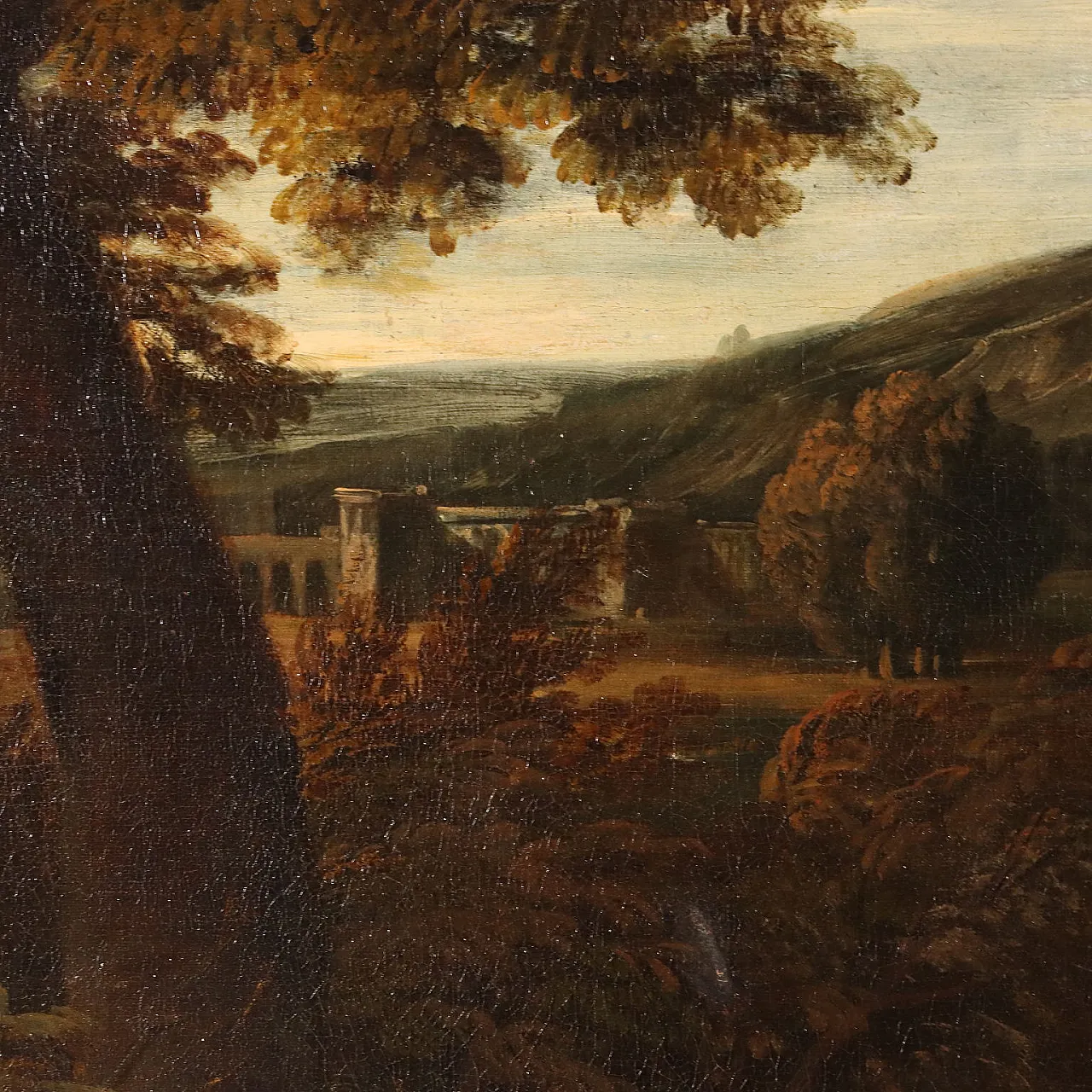 Paesaggio classico con figure, olio su tela, '600 5