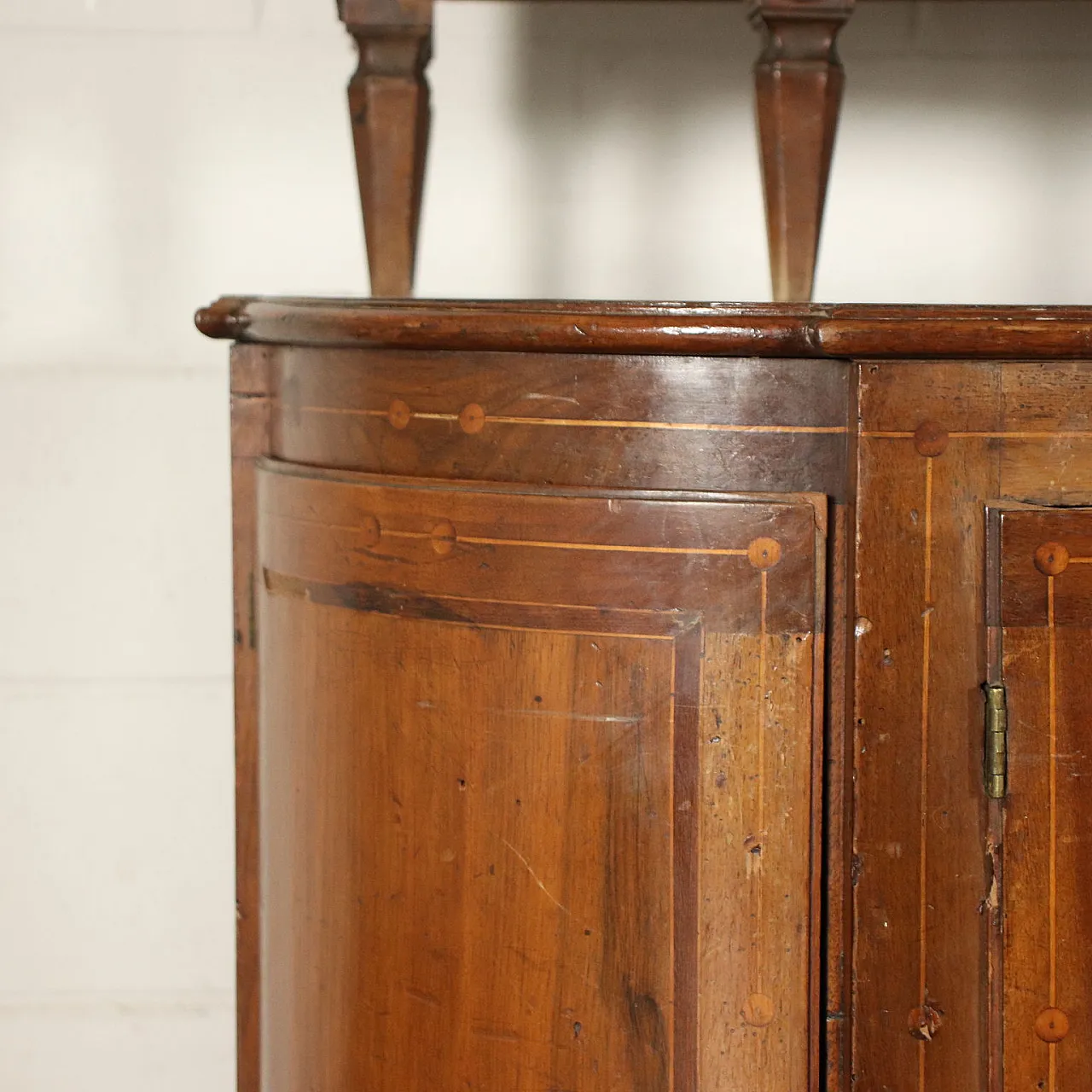 Credenza a due corpi Neoclassica in legno di noce e amaranto, '700 9