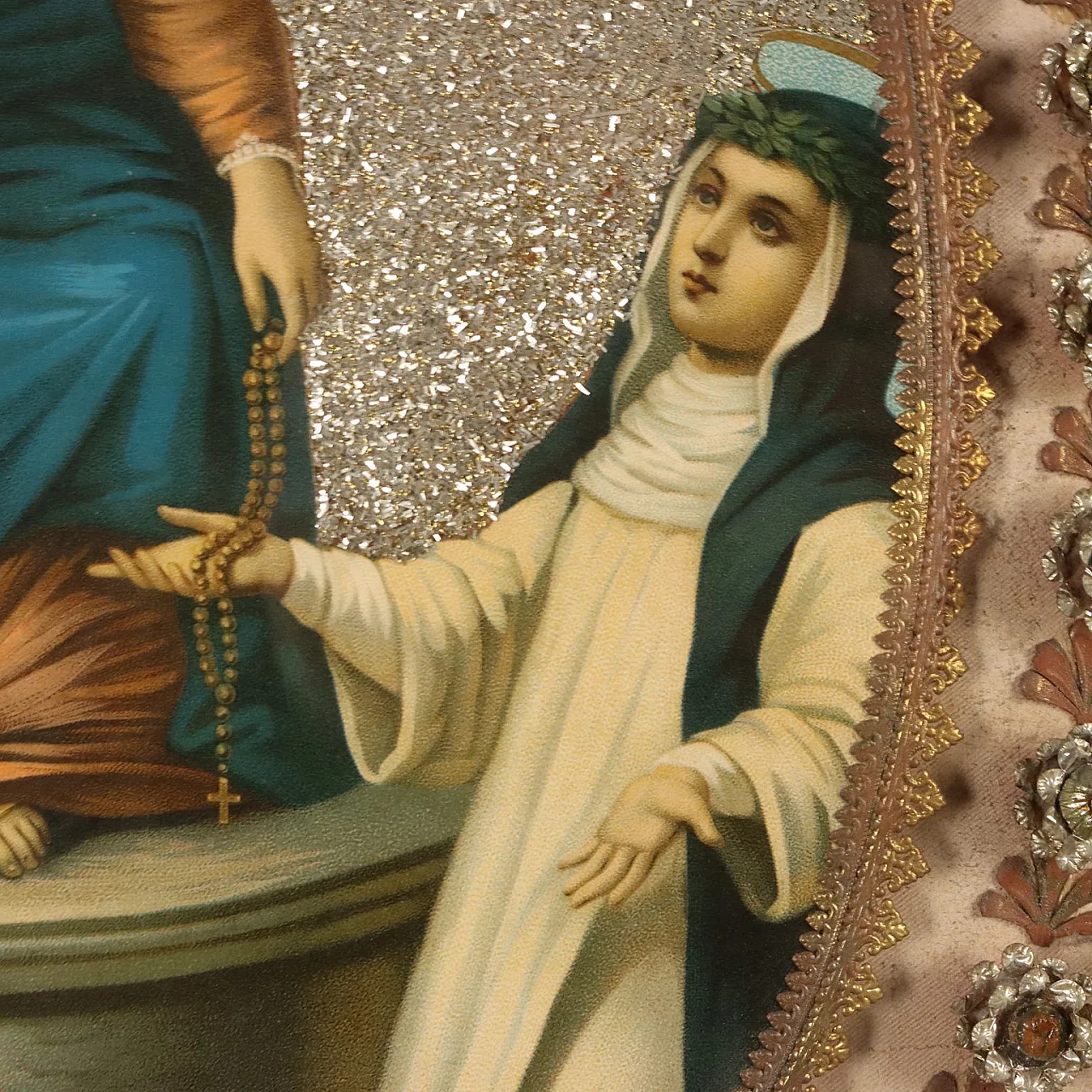 Madonna del Rosario, cromolitografia su carta, '800 8