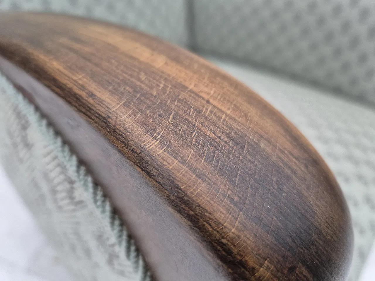 Danish lounge chair, reupholstered, blend wool fabric, 50s 3