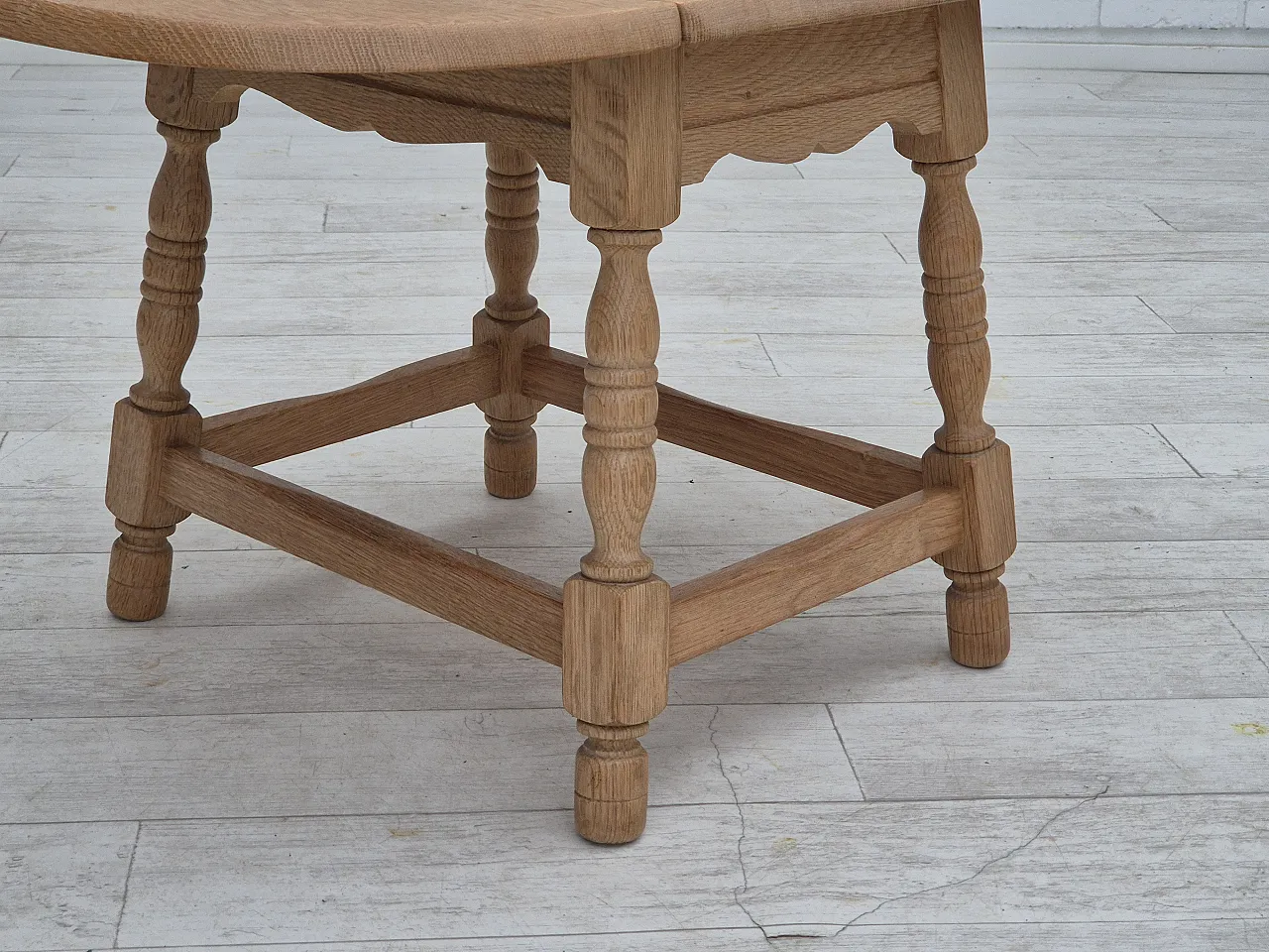Danish foldable side table, solid oak wood, 70s 10