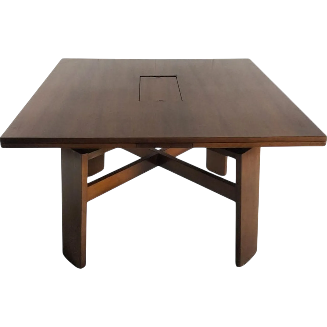 Extendable walnut dining table 612 mod. by S.Coppola for Bernini 60/70 14