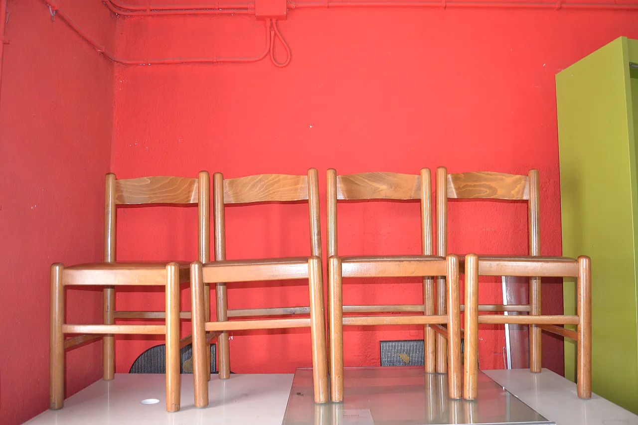 8 sedie in legno, anni '80 5