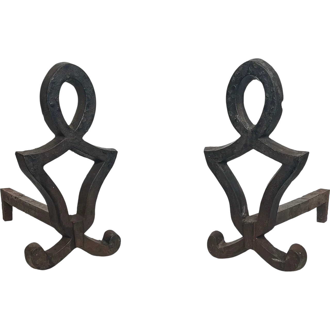 Pair of cast iron and wrought iron hallways by Raymond Su, 1940s 21