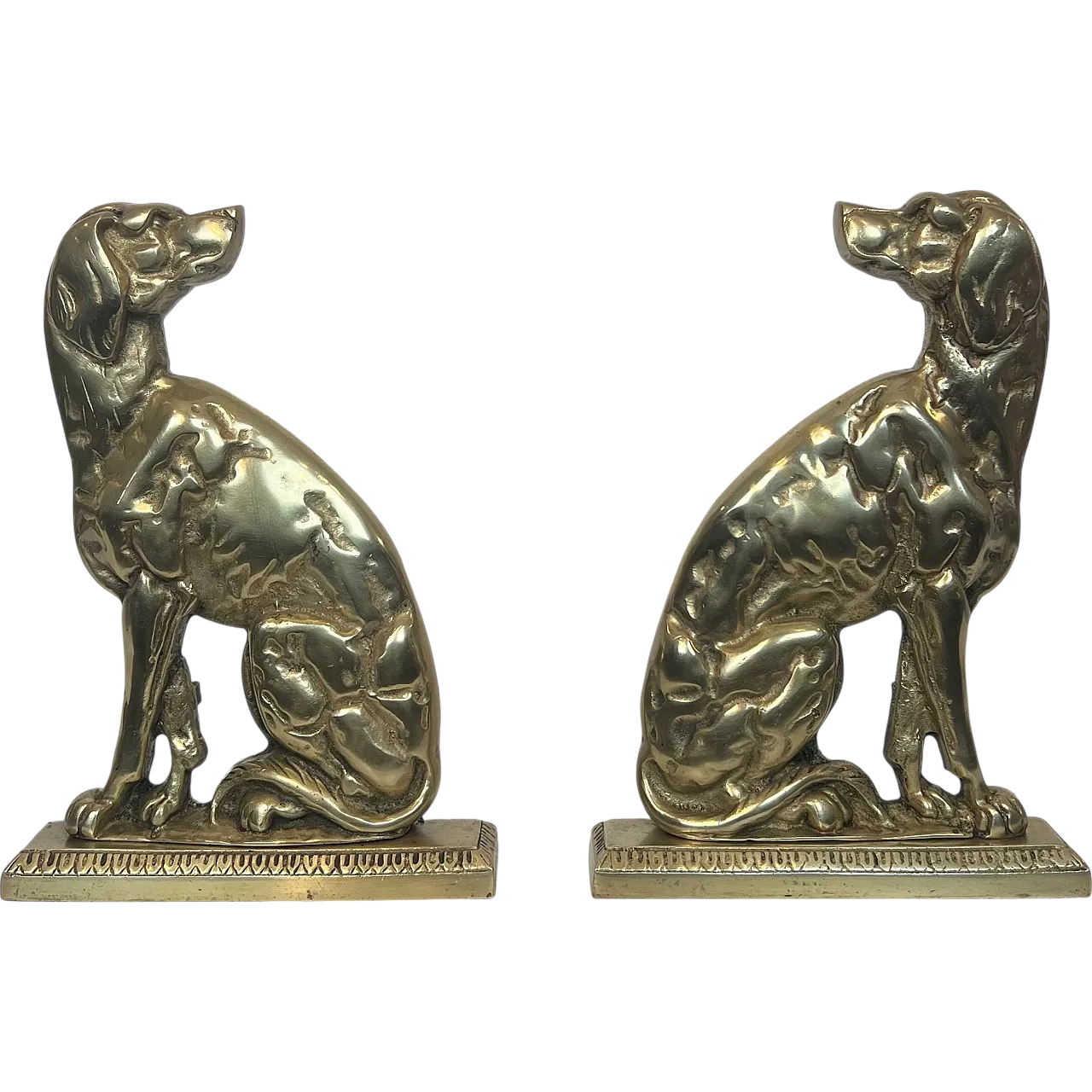 Pair of bronze Androns depicting dogs, 1930s 21