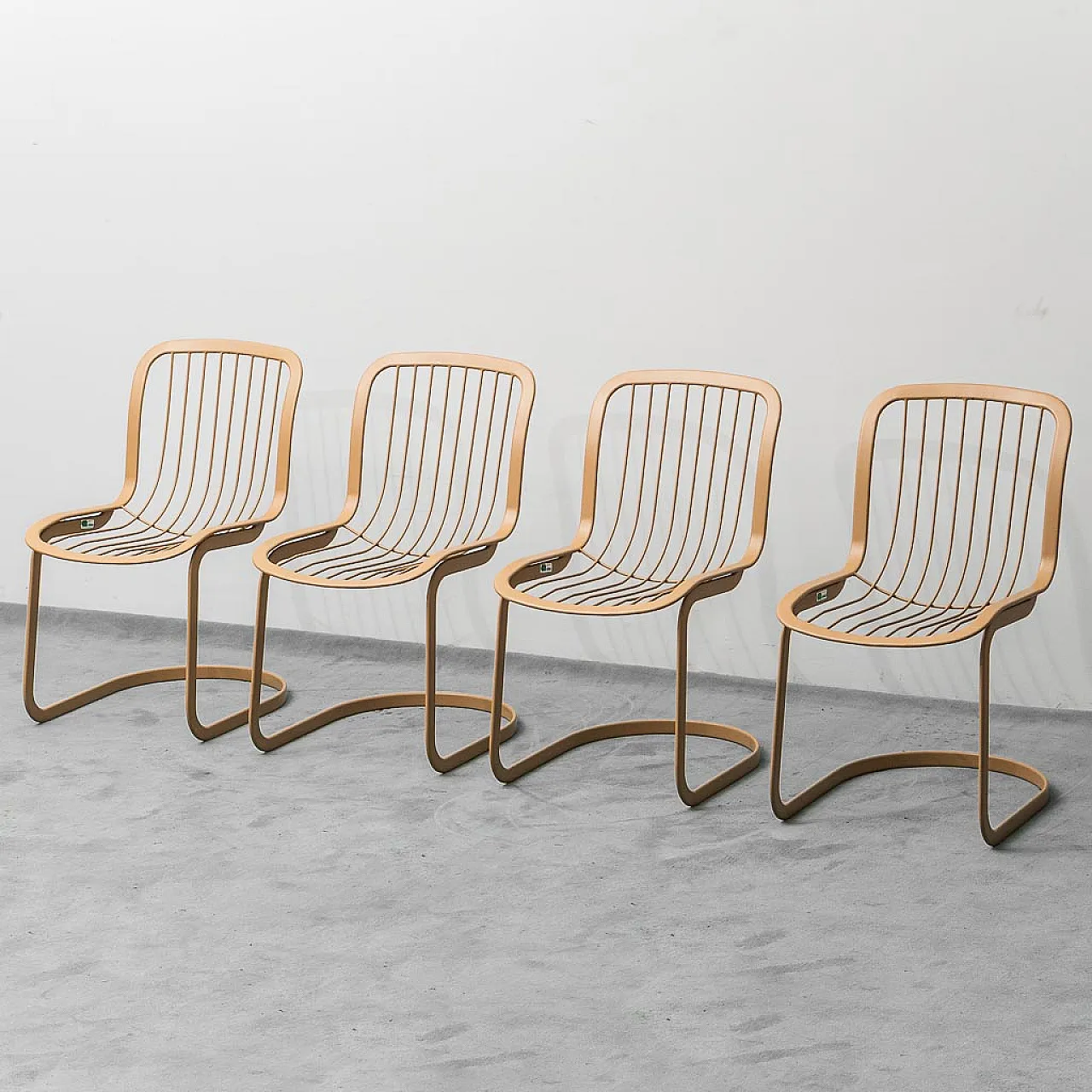4 Gastone Rinaldi metal chairs for Cidue, 70s 7