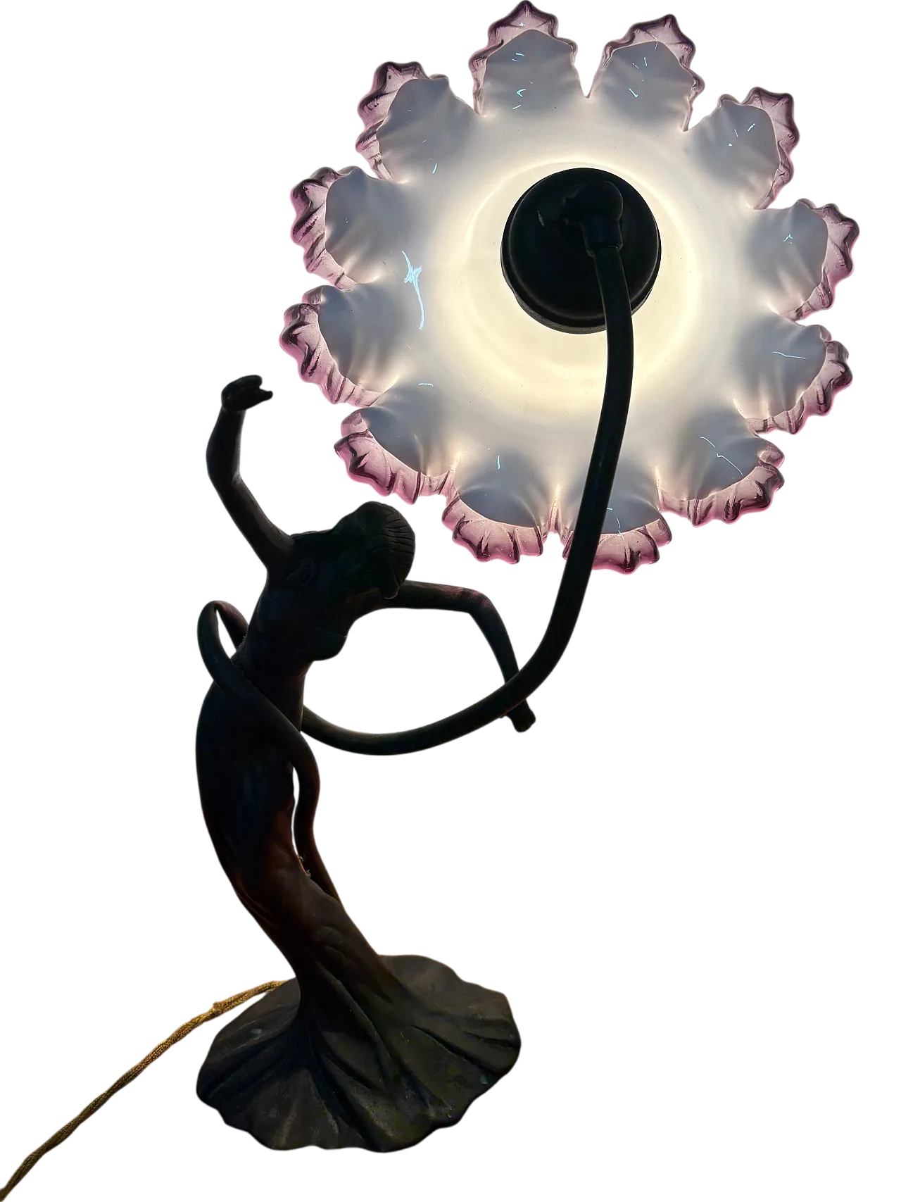 Lampada dama in bronzo 11