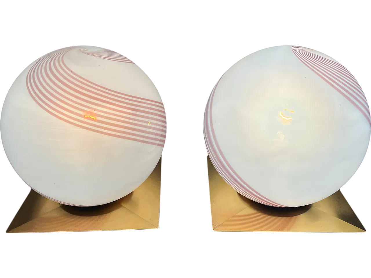 Coppia di lampada da tavolo Swirl, anni '70 8