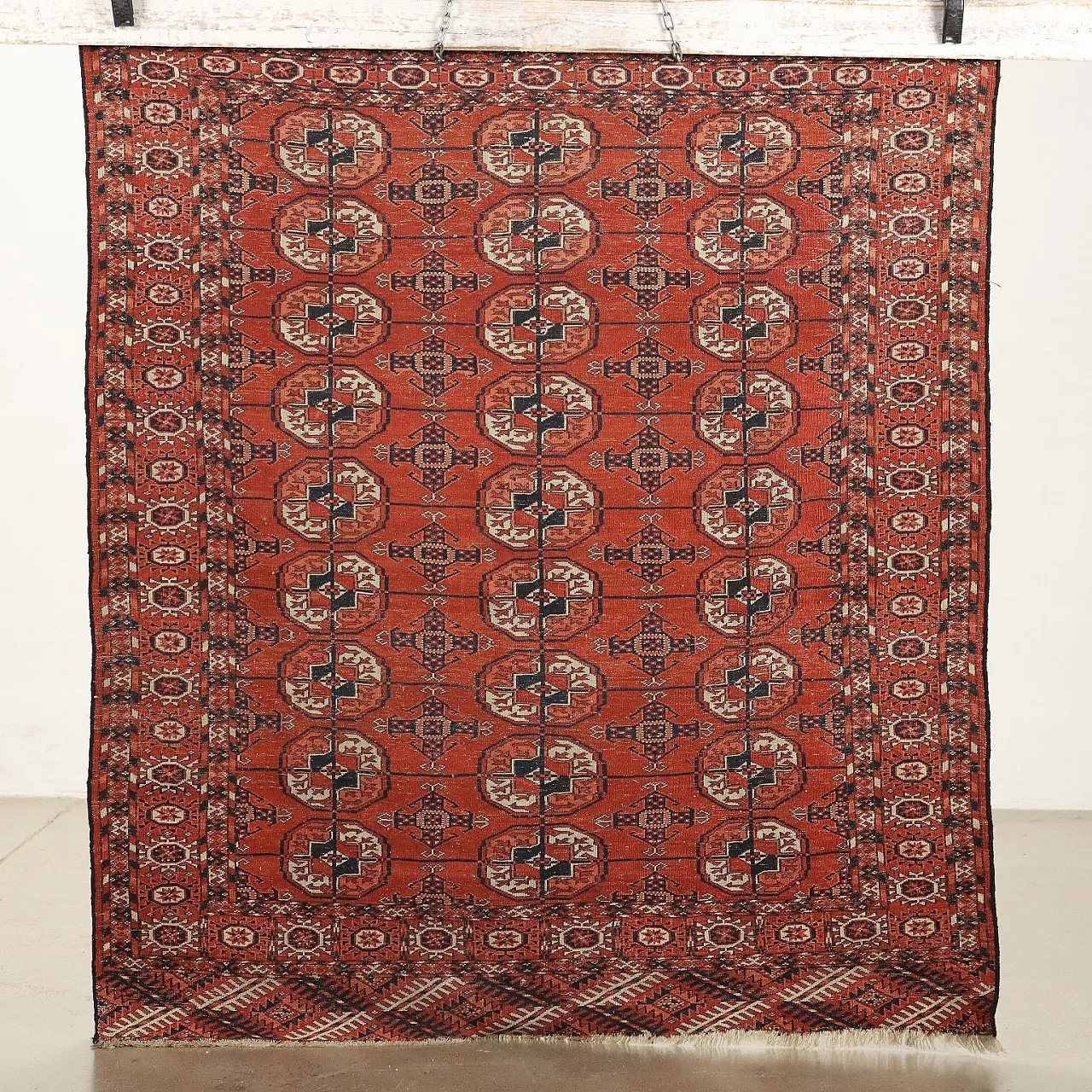 Turkmen Bukhara wool rug 7