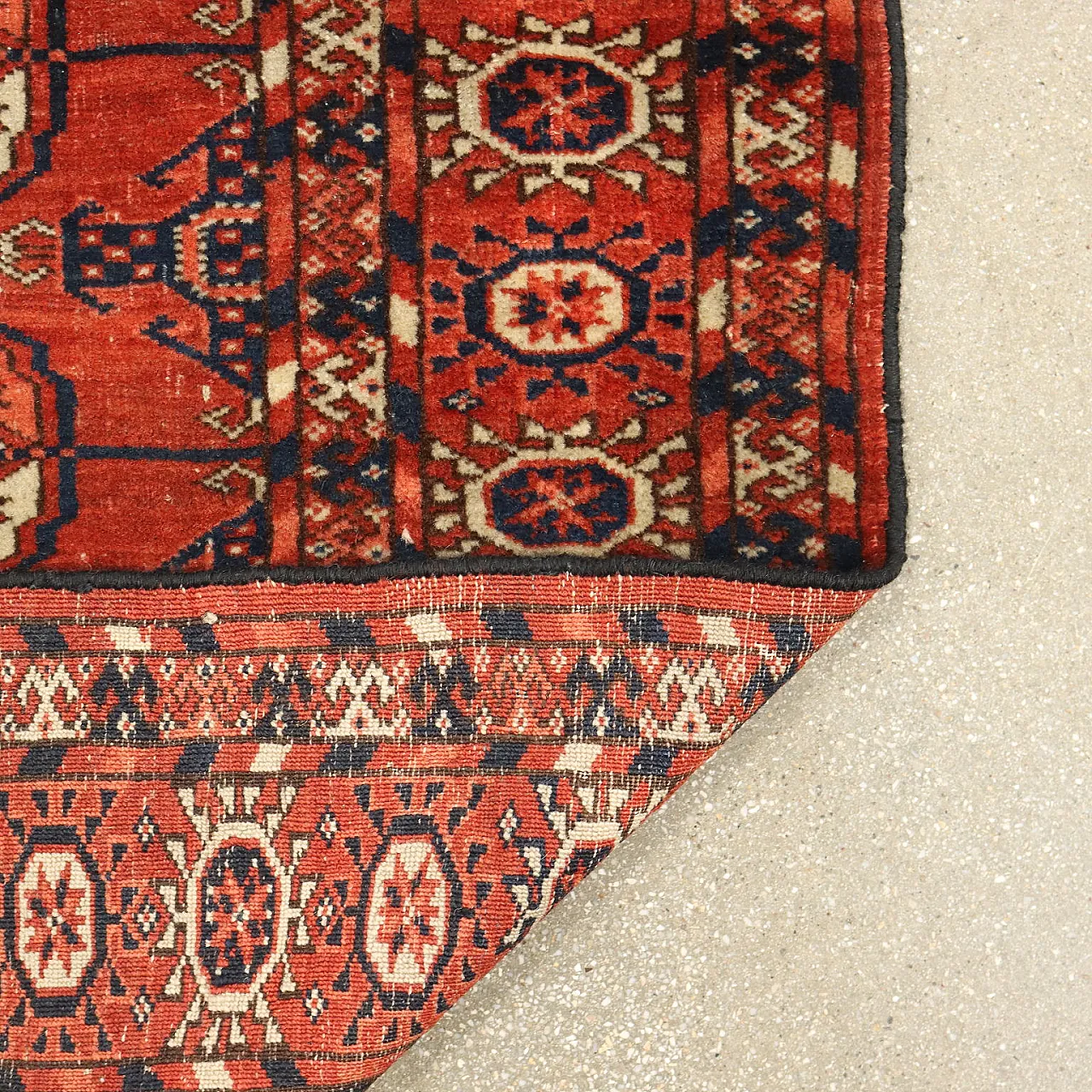 Turkmen Bukhara wool rug 8