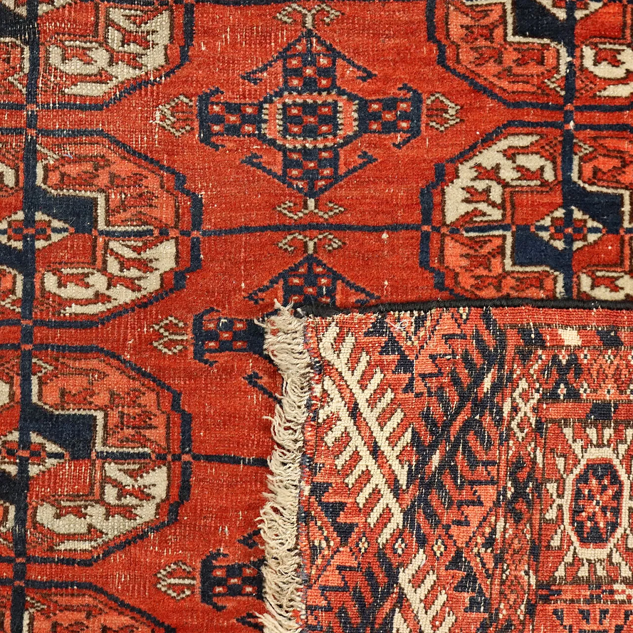 Turkmen Bukhara wool rug 9