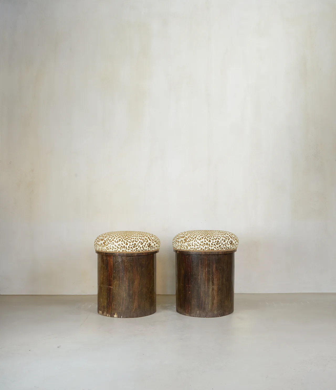 Pair of animalier wood stools, 1930s ca. 2